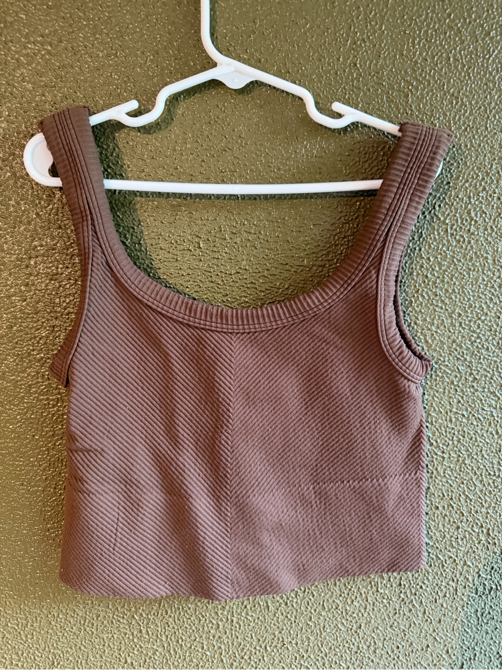 Tilly's Brown Ribbed Crop Tank Top